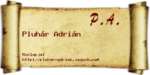 Pluhár Adrián névjegykártya